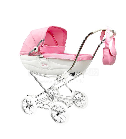 Arrue Princess Jr. Art.250613 Rosa Большая классическая коляска для куклы с сумкой
