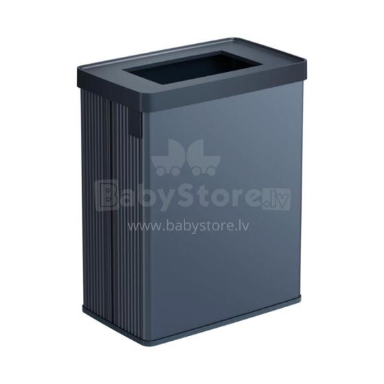 Rectangular metallized waste bin Verto Recycle 54L pearl blue