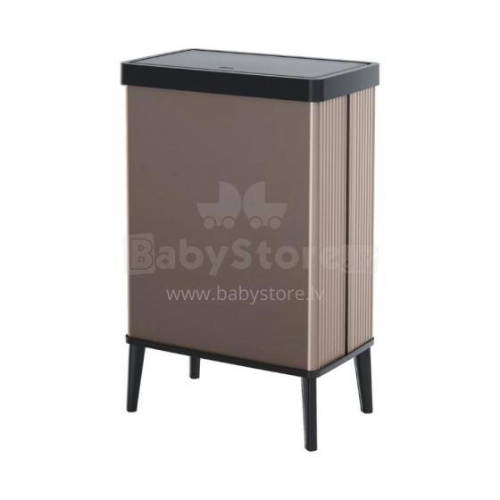 Waste bin rectangular metalized Verto High 54L pearl pink