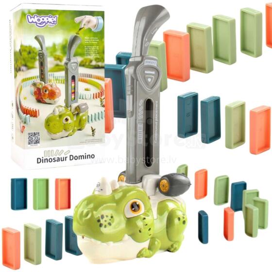 WOOPIE Electric Train Toy for Domino Blocks Dinosaur Green - SET OF 8 PCS.