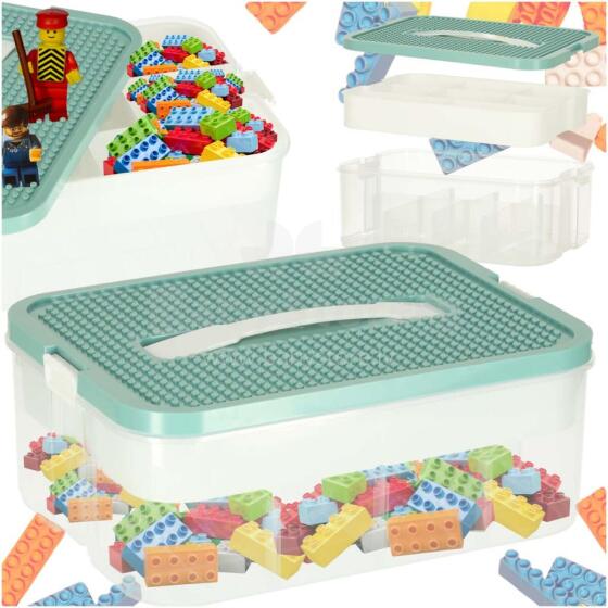 Ikonka Art.KX3117 Kaste organizators rotaļlietu kaste trinket kaste ar nodalījuma vāku