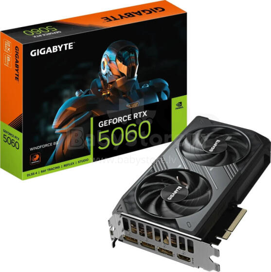 Видеокарта Gigabyte GeForce RTX 5060 Windforce 8GB GDDR7 DLSS4 (GV-N5060WF2-8GD)