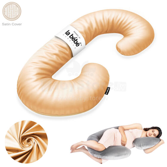 La Bebe™ Maternity Satin Pillow Sì - Duo Art.684555 Satīna audums. Daudzfunkcionāls spilvens/pakavs grūtniecēm, ar memory foam
