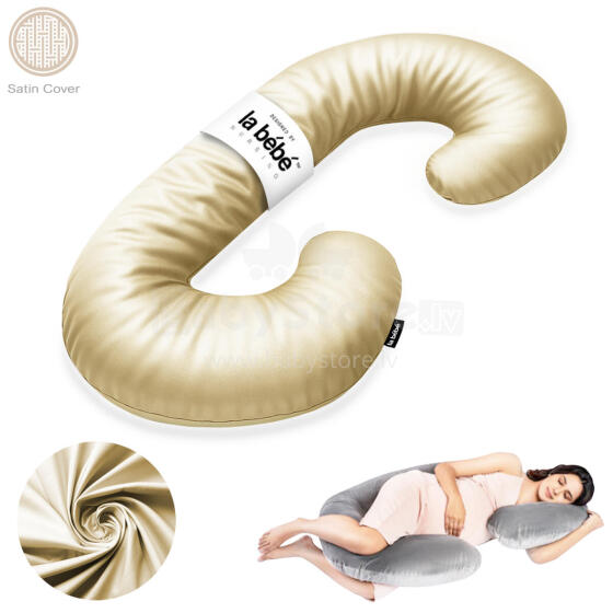 La Bebe™ Maternity Satin Pillow Sì - Duo Art.600576 Satīna audums. Daudzfunkcionāls spilvens/pakavs grūtniecēm, ar memory foam