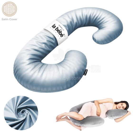 La Bebe™ Maternity Satin Pillow Sì - Duo Art.651576 Satīna audums. Daudzfunkcionāls spilvens/pakavs grūtniecēm, ar memory foam