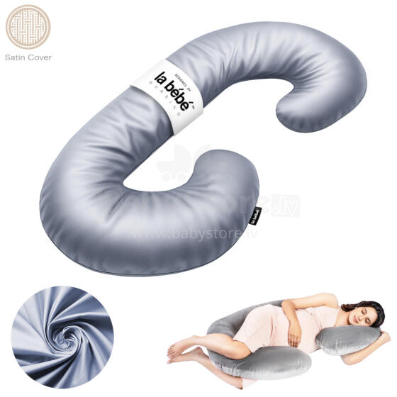 La Bebe™ Maternity Satin Pillow Sì - Duo Art.658516 Satīna audums. Daudzfunkcionāls spilvens/pakavs grūtniecēm, ar memory foam