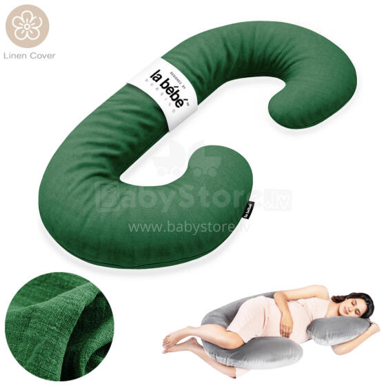 La Bebe™ Maternity Linen Pillow Sì -Duo Art.246540 Lina audums. Daudzfunkcionāls spilvens/pakavs grūtniecēm, ar memory foam