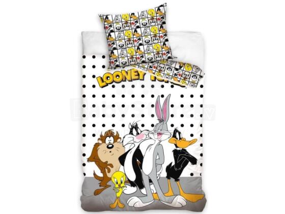 Carbotex Bedding Looney Tunes Art.LT233001-13 Kokvilnas gūltas veļas komplekts 140x200/60x70cm