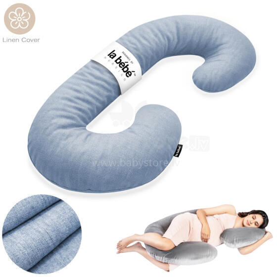 La Bebe™ Maternity Pillow Sì - Duo Art.246547 Linen fabric. Multifunctional maternity pillow with memory foam filling