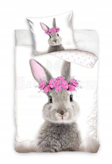 Carbotex Bedding Rabbit Art.NL211165-13 Kokvilnas gūltas veļas komplekts 140x200/60x70cm