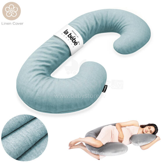 La Bebe™ Maternity Linen Pillow Sì -Duo Art.246516 Lina audums. Daudzfunkcionāls spilvens/pakavs grūtniecēm, ar memory foam