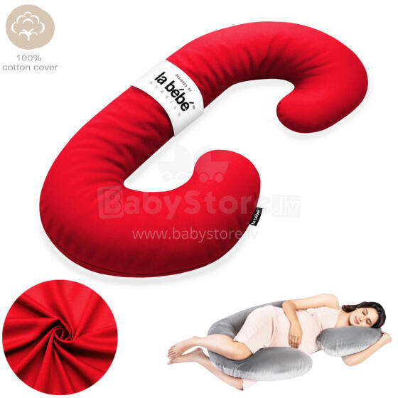 La Bebe™ Maternity Pillow Sì -Duo Art.227032 Хлопковая ткань. Многофункциональная подушка/подкова для беременных  с наполнителем memory foam