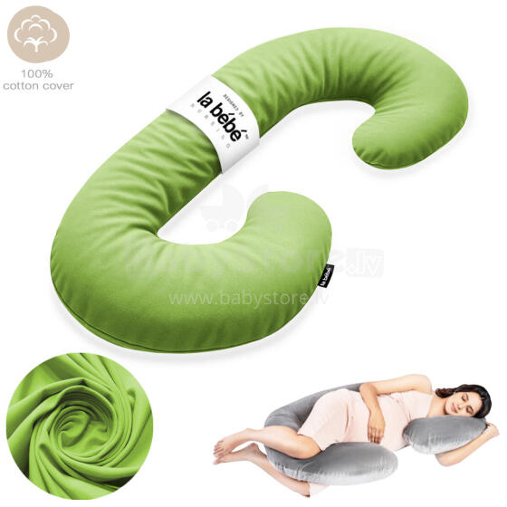 La Bebe™ Maternity Pillow Sì -Duo Art.227037 Kokvilna audums. Daudzfunkcionāls spilvens/pakavs grūtniecēm, ar memory foam