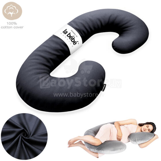 La Bebe™ Maternity Pillow Sì -Duo Art.227038 Хлопковая ткань. Многофункциональная подушка/подкова для беременных  с наполнителем memory foam