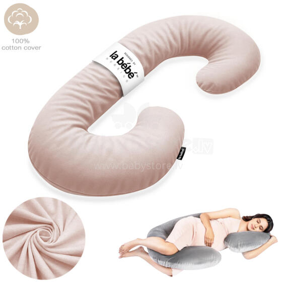 La Bebe™ Maternity Pillow Sì -Duo Art.227039 Kokvilna audums. Daudzfunkcionāls spilvens/pakavs grūtniecēm, ar memory foam