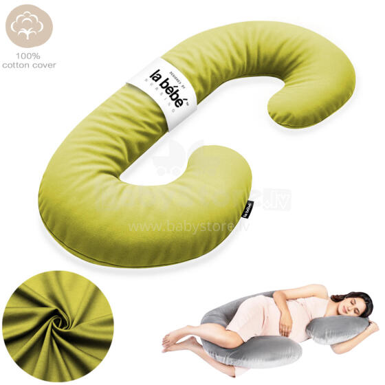 La Bebe™ Maternity Pillow Sì -Duo Art.227045 Kokvilna audums. Daudzfunkcionāls spilvens/pakavs grūtniecēm, ar memory foam