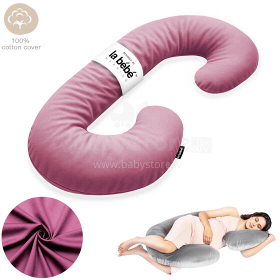 La Bebe™ Maternity Pillow Sì -Duo Art.227046 Kokvilna audums. Daudzfunkcionāls spilvens/pakavs grūtniecēm, ar memory foam