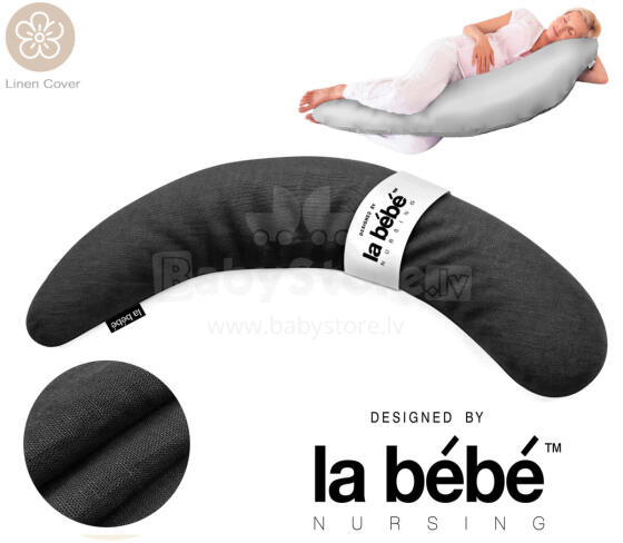La Bebe™ Moon Maternity Linen Pillow Art.246540 Lina audums.  Daudzfunkcionāls spilvens/pakavs grūtniecēm un barošanai