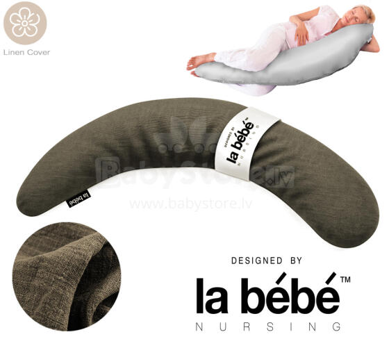 La Bebe™ Moon Maternity Linen Pillow Art.200943 Льняная ткань. Многофункциональная подушка/подкова для беременных и кормящих