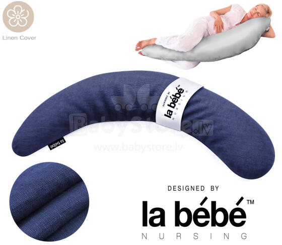La Bebe™ Moon Maternity Linen Pillow Art.201143 Льняная ткань. Многофункциональная подушка/подкова для беременных и кормящих