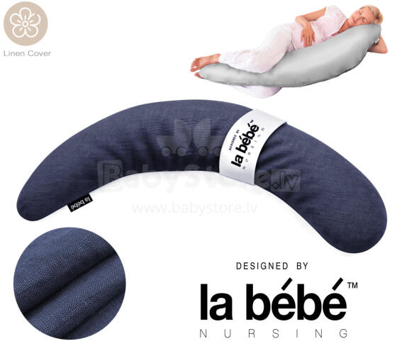La Bebe™ Moon Maternity Linen Pillow Art.291043 Lina audums.  Daudzfunkcionāls spilvens/pakavs grūtniecēm un barošanai