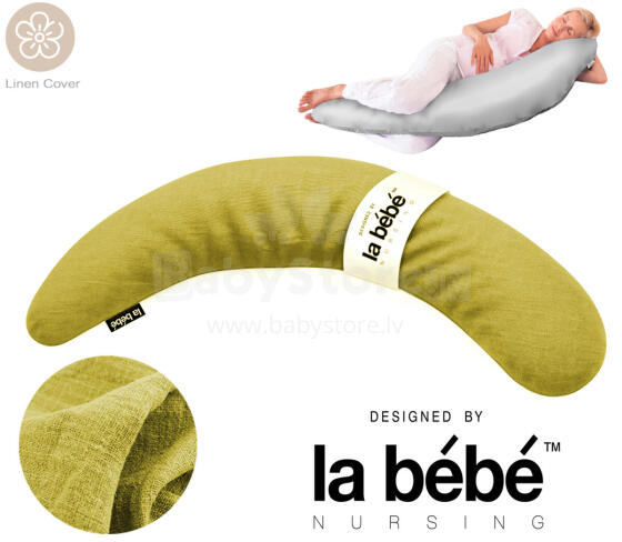 La Bebe™ Maternity Pillow Sì - Duo Art.291147 Linen fabric. Multifunctional maternity pillow for pregnancy and breastfeeding