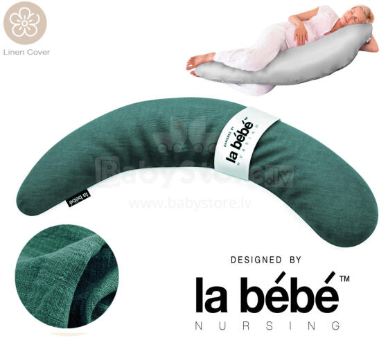 La Bebe™ Moon Maternity Linen Pillow Art.289149 Льняная ткань. Многофункциональная подушка/подкова для беременных и кормящих