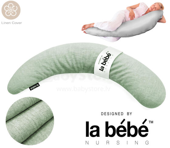 La Bebe™ Moon Maternity Linen Pillow Art.181049 Lina audums.  Daudzfunkcionāls spilvens/pakavs grūtniecēm un barošanai