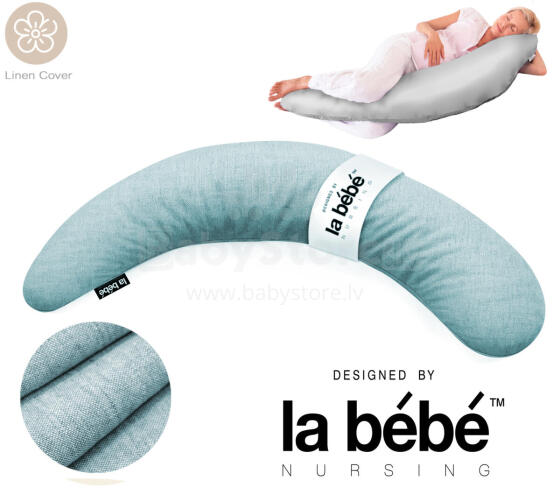 La Bebe™ Moon Maternity Linen Pillow Art.129149 Льняная ткань. Многофункциональная подушка/подкова для беременных и кормящих