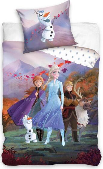 Carbotex Bedding Frozen 135x200/80x80cm Art.FRO2458725-4 Kokvilnas gūltas veļas komplekts