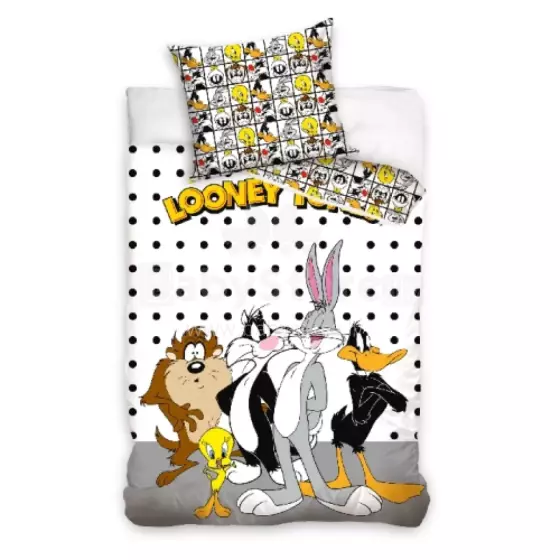 Carbotex Bedding Looney Tunes 135x200/80x80cm Art.LT233001-4 Kokvilnas gūltas veļas komplekts