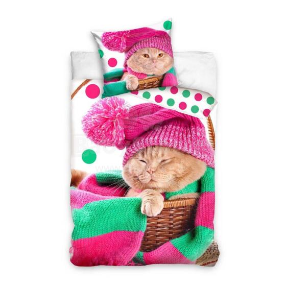 Carbotex Bedding Cat 135x200/80x80cm Art.NL202027-4 Kokvilnas gūltas veļas komplekts