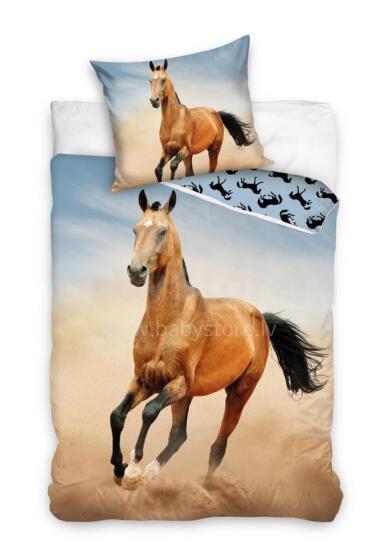 Carbotex Bedding Horse 135x200/80x80cm Art.NL214013-4 Хлопковое постельное белье