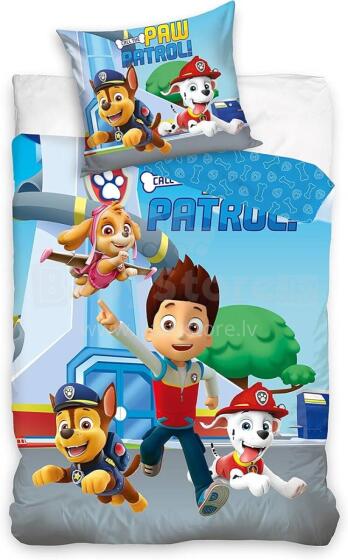 Carbotex Bedding Paw Patrol 135x200/80x80cm Art.PAW204027-4 Kokvilnas gūltas veļas komplekts