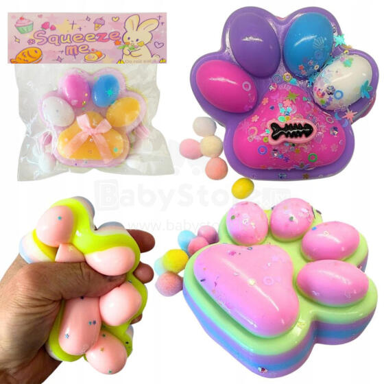 GNIOTEK SQUISHY ŁAPKA KOLOROWA ŚWIECĄCA