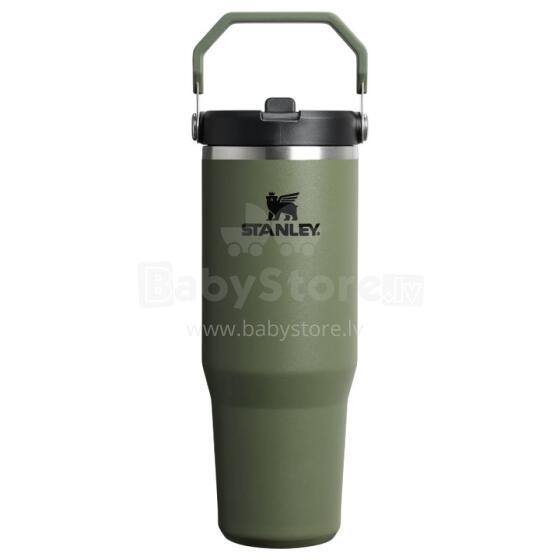 Thermo mug with straw The IceFlow Flip Straw 2.0 Tumbler 0.89L dark green