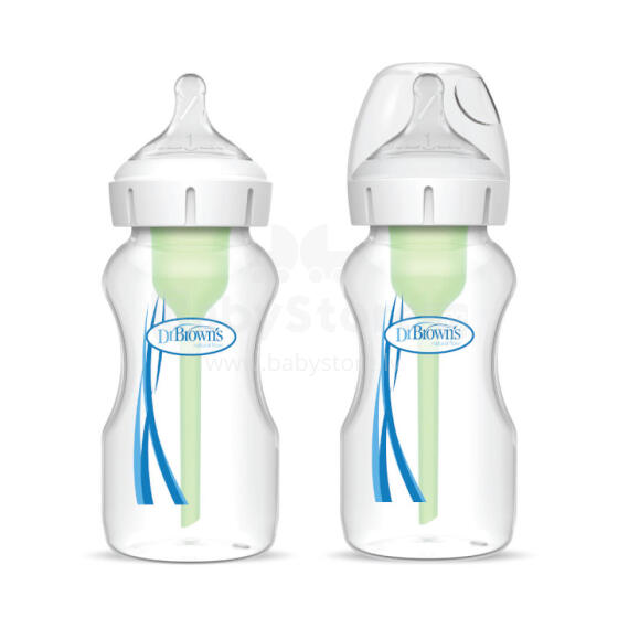 DR.BROWN'S pudelītes OPTIONS+ ar platu kakliņu, 270 ml, 2 gab.