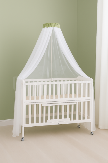 La Bebe™ Canopy Universal Art.252199 Baltā Universālais baldahīns / moskītu tīkls bērnu gultiņai vai šūpulim 150х300 см