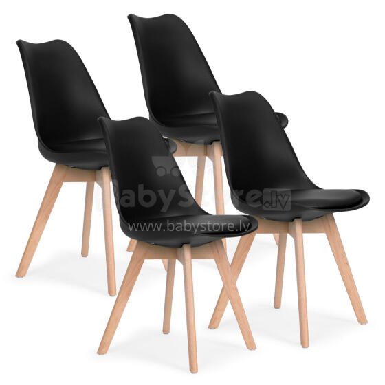 Set of 4 living room dining room chairs with a cushion eco-leather ModernHome