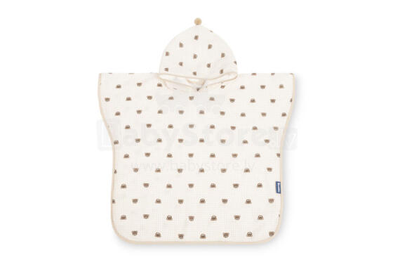 BATH PONCHO MUSLIN BEARS BEIGE