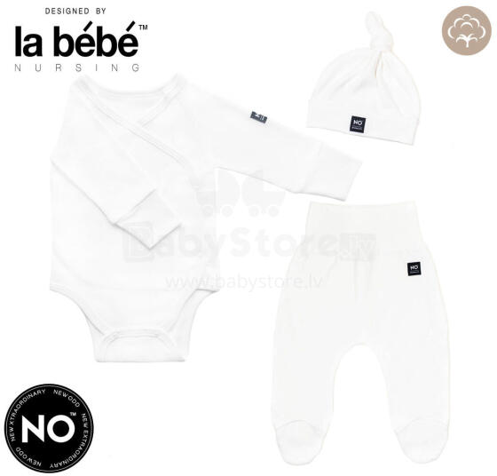 La Bebe™ Baby Set Art.9-07-33 White 3-piece baby set, 100% cotton