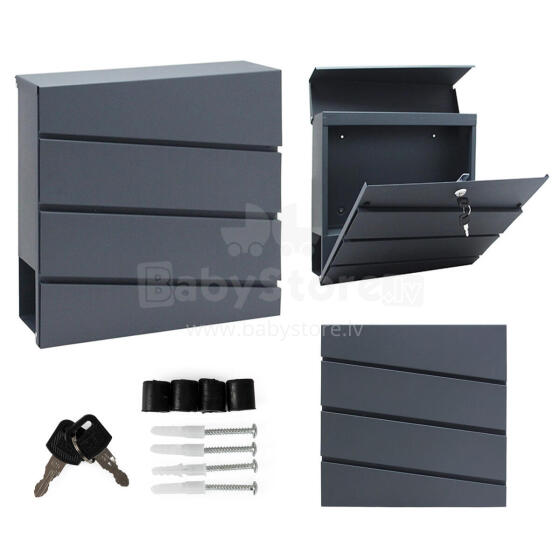 Letter box, galvanized steel, anthracite