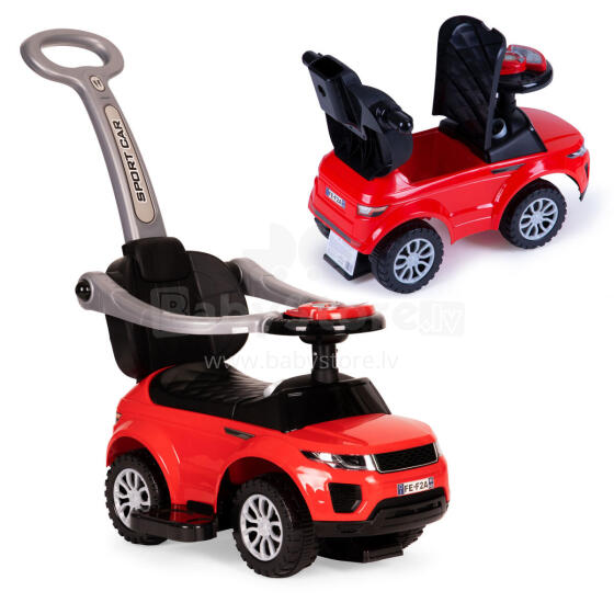 Rider walker pusher 3in1 rotaļauto super auto, sarkans