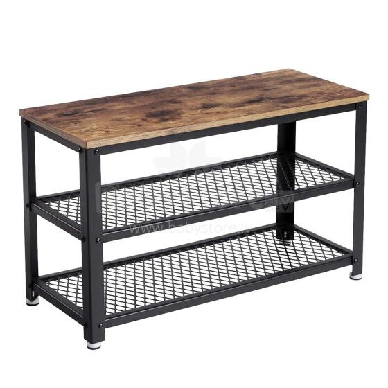 LOFT wooden shoe cabinet with shelf and seat