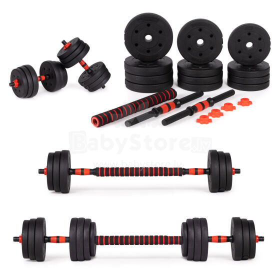 Regulējamie hanteles 2x 10kg hanteles komplekts 20kg stienis