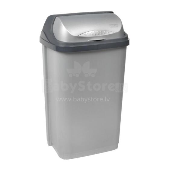Atkritumu spainis ar rotējošu vāku 50L Rasmus 39x29,5x67,5cm gaiša sudraba krāsā