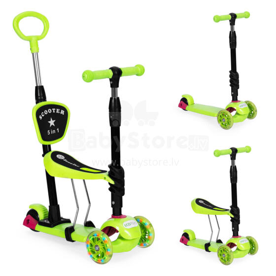 Eco Toys Three-wheeled balance scooter Art.YM-SW-6 Green  bērnu skrejritenis 3 vienā