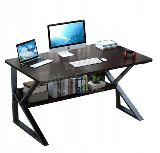 Computer desk, office desk with shelf, 100x60 cm, black