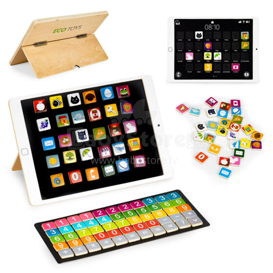 Koka izglītojošā planšete, magnētiskā tāfele ECOTOYS
