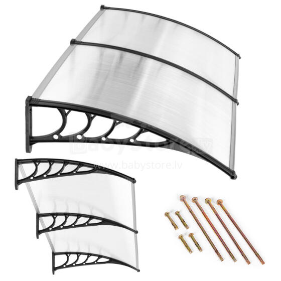 Double Door Canopy 200x100 cm Polycarbonate Roof Cover